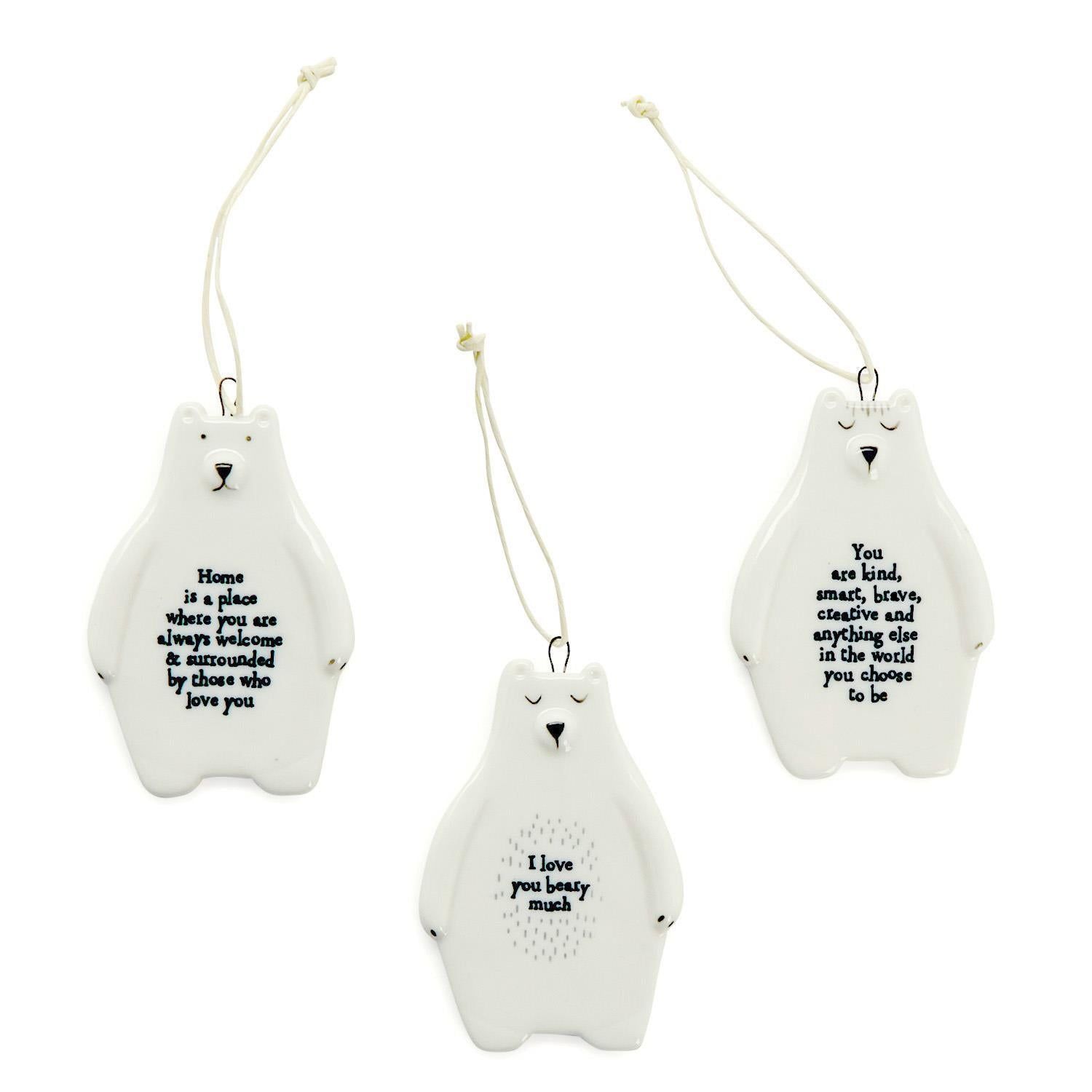 Assorted Sweet Sentiment Bear Ornaments