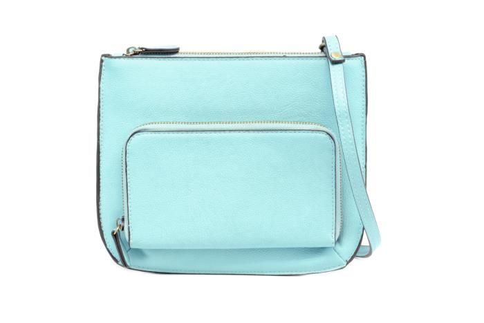 Crossbody with Exterior Zip Pocket, Color: Aqua