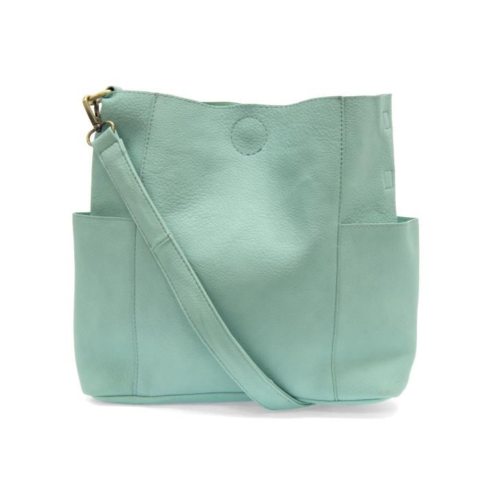 The Kayleigh Side Pocket Bucket Bag, Color: Aquamarine