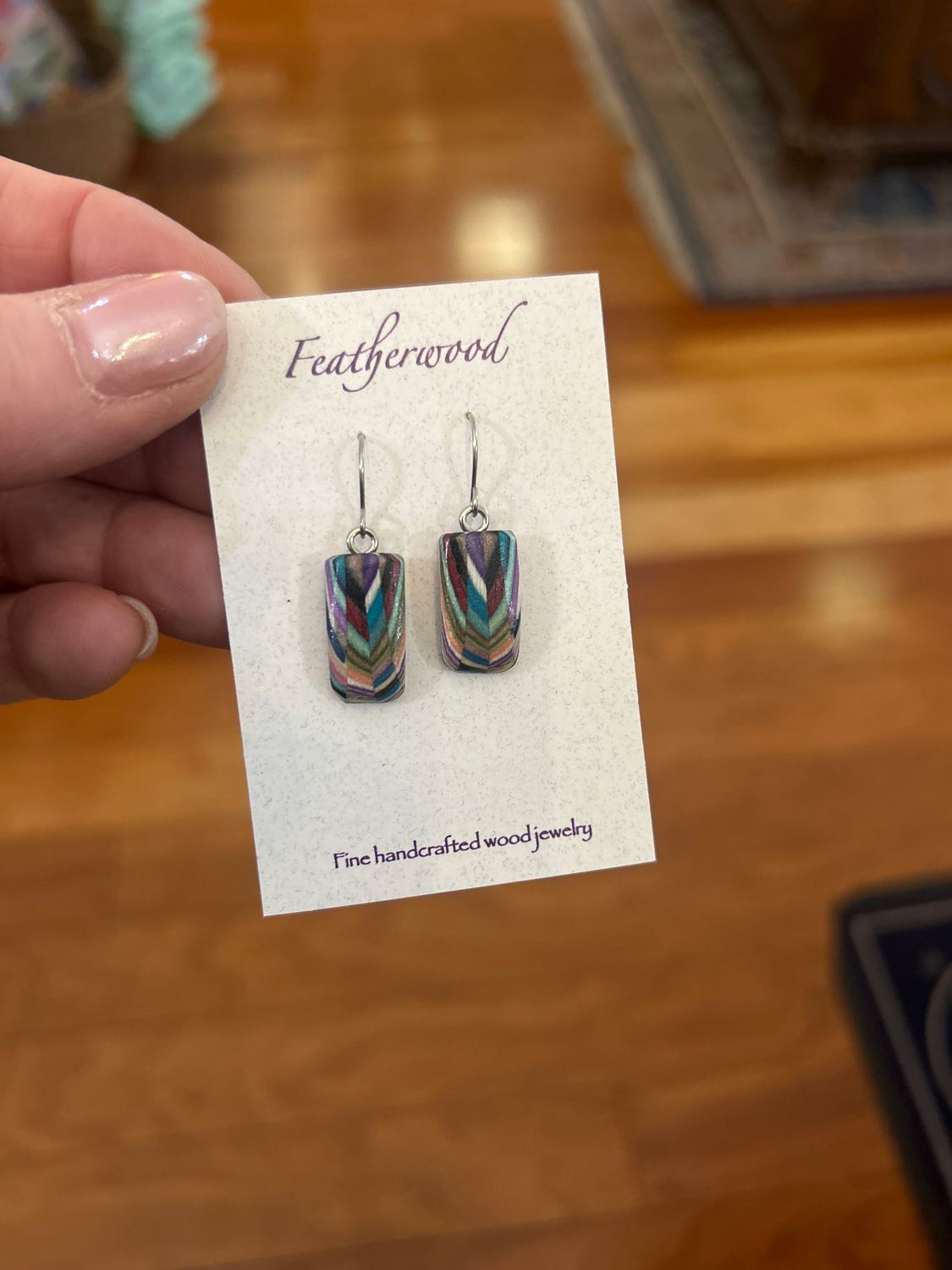 Skinny Mini Featherwood Earrings, Style: Style #1