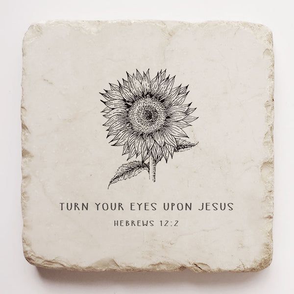 Hebrews 12:2 Turn Your Eyes Upon Jesus Scripture Stone