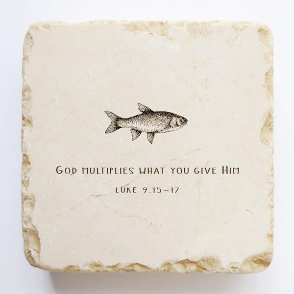 Luke 9:15-17 Stone- God multiplies what you give Him., Size: Small