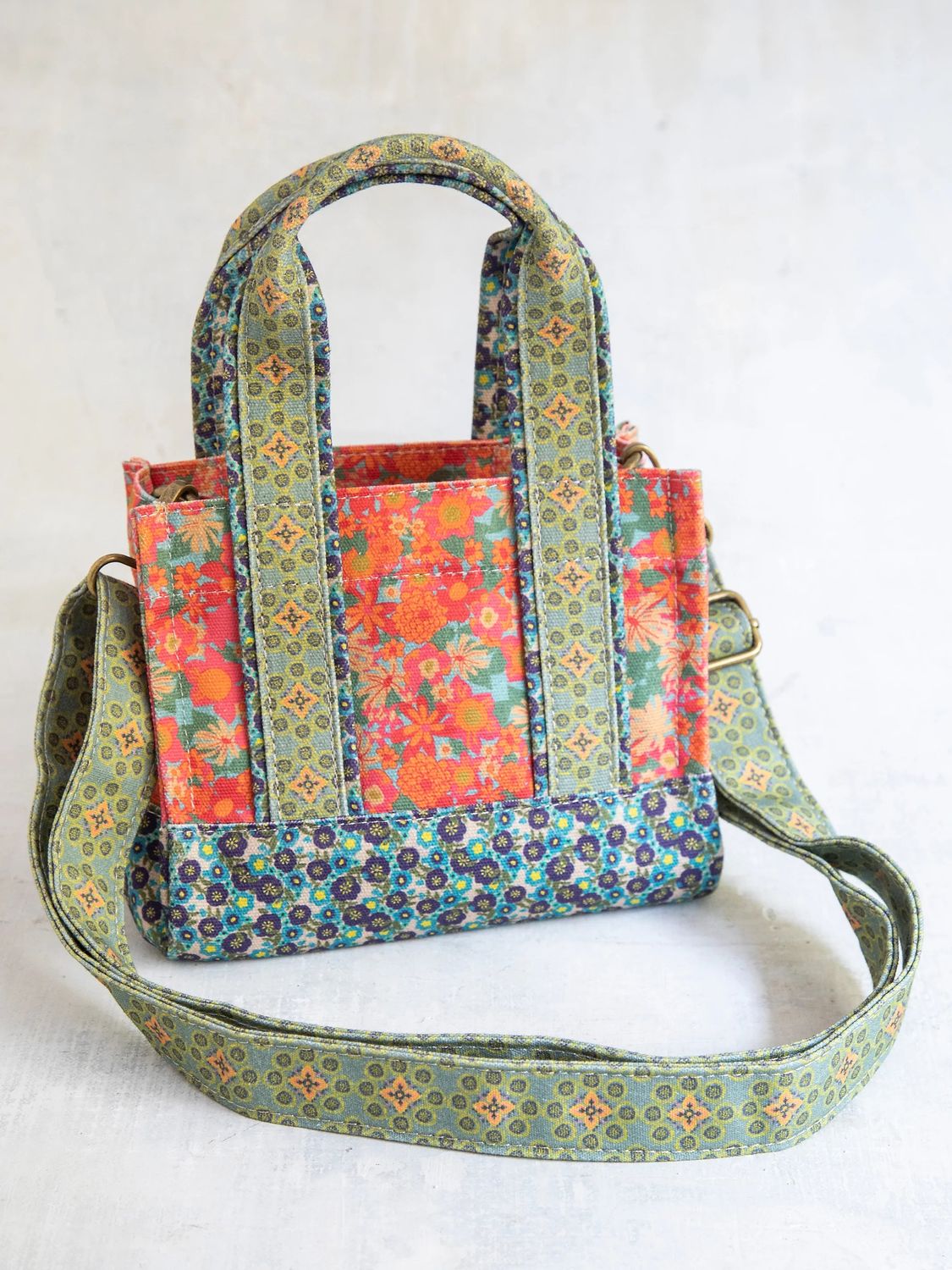 Mini Crossbody Tote, Color: Coral Sage
