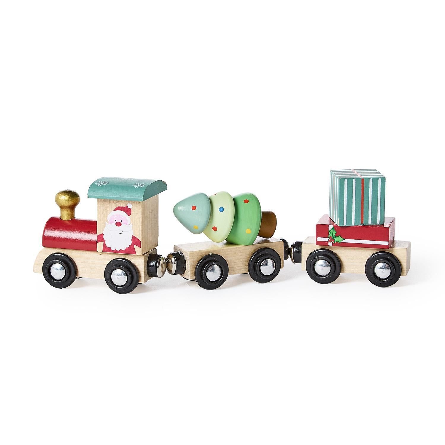 Wooden Magnetic Santa Train Set