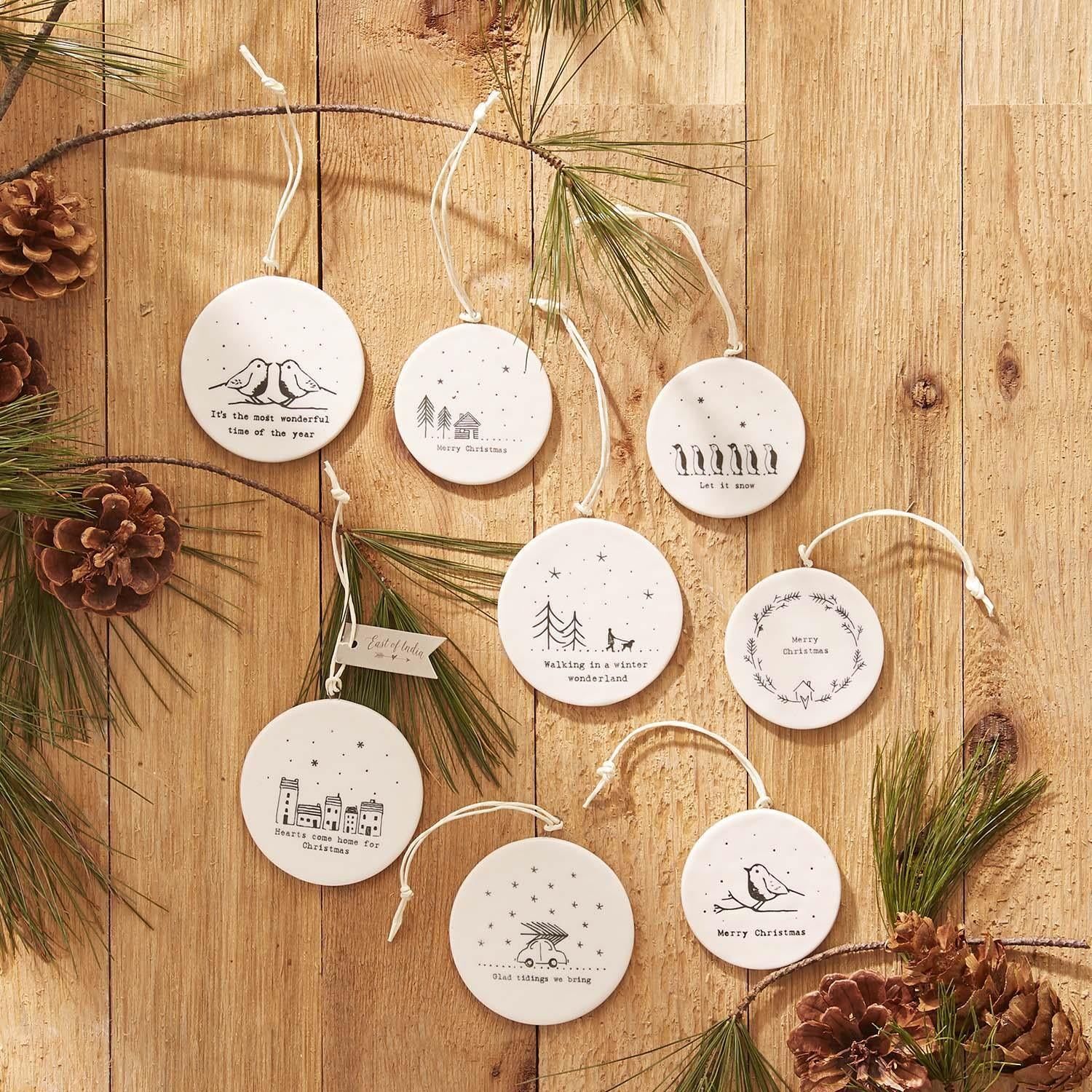 Assorted Porcelain Christmas Ornaments