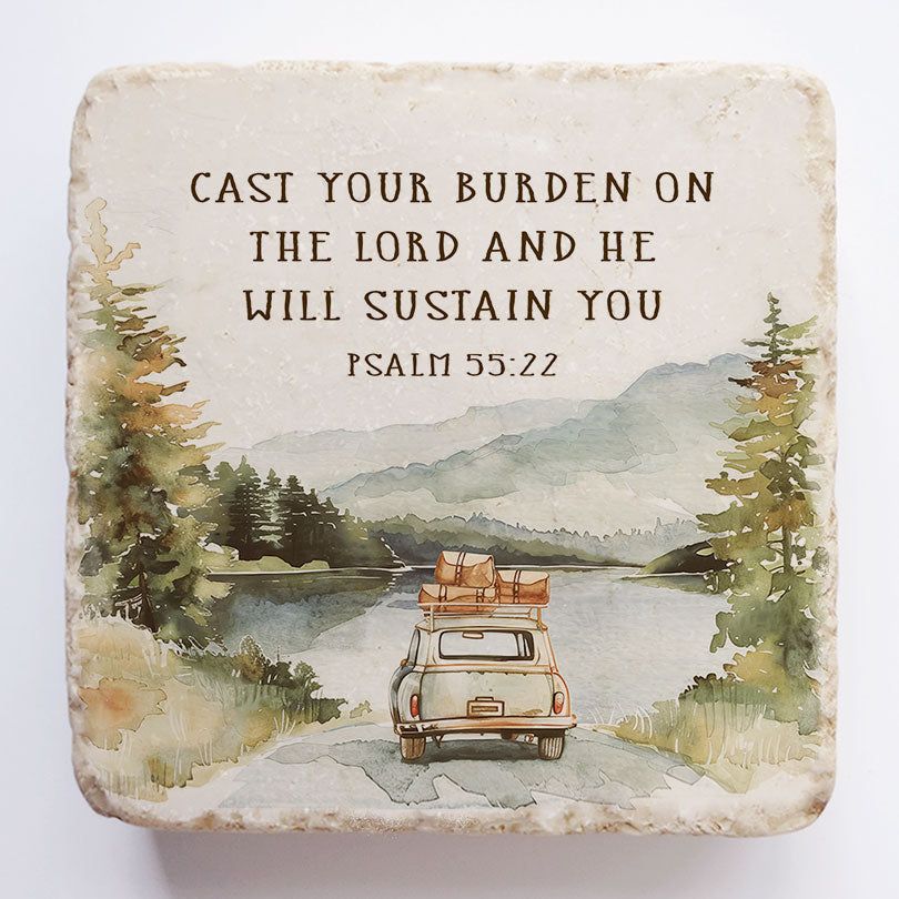 Psalm 55:22 Scripture Stone
