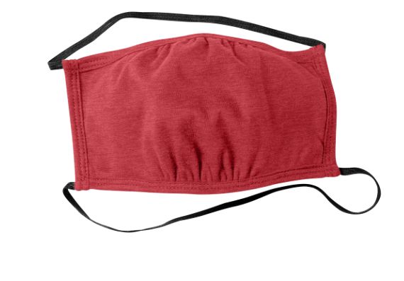 Adults Shaped Face Mask with Straps, Color: Heather Red