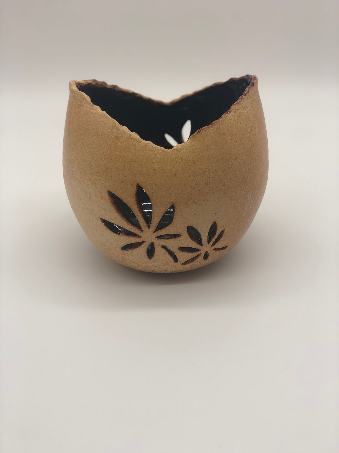 Decorative Votive Holder with floral cutouts