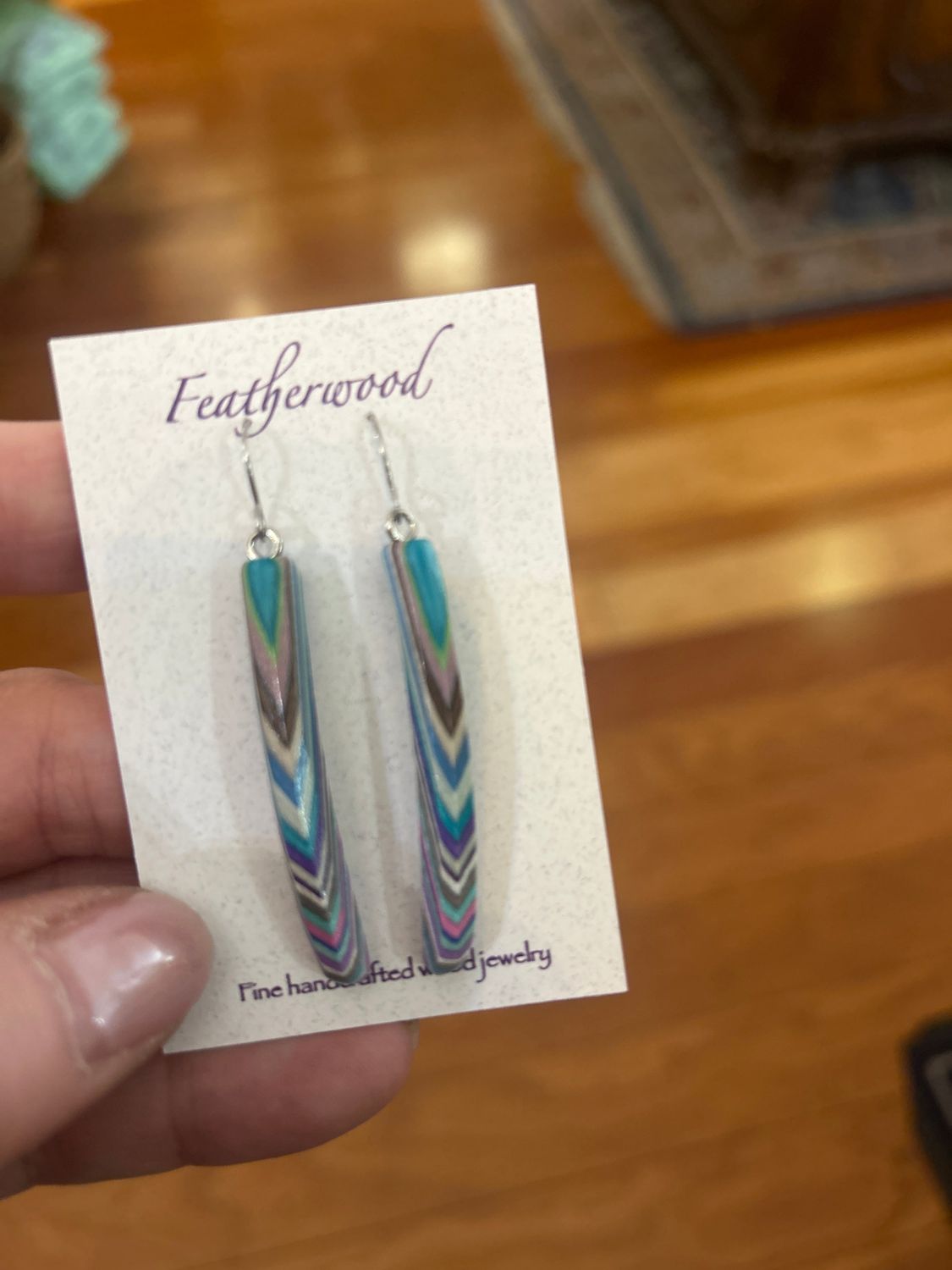 Skinny Featherwood Earrings