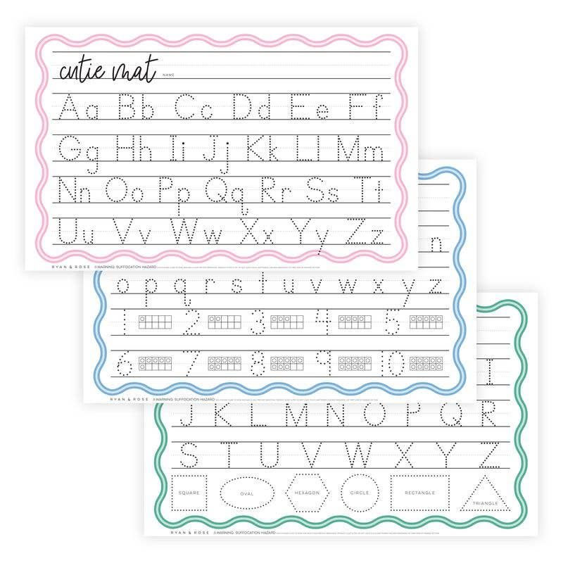 Cutie Mats 30 Pk, Color: Tracers Letters/Numbers/Shapes