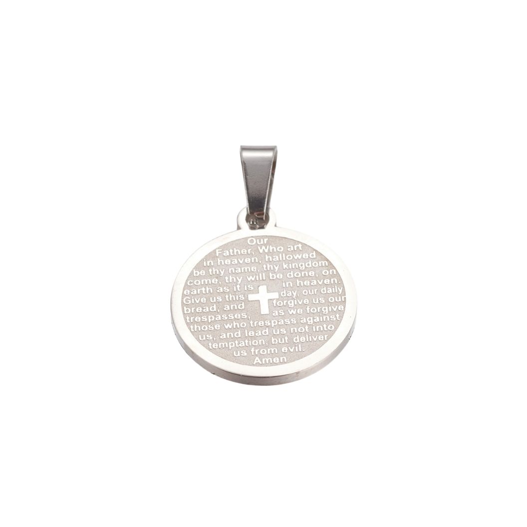 Silver Matte Lord's Prayer Charm