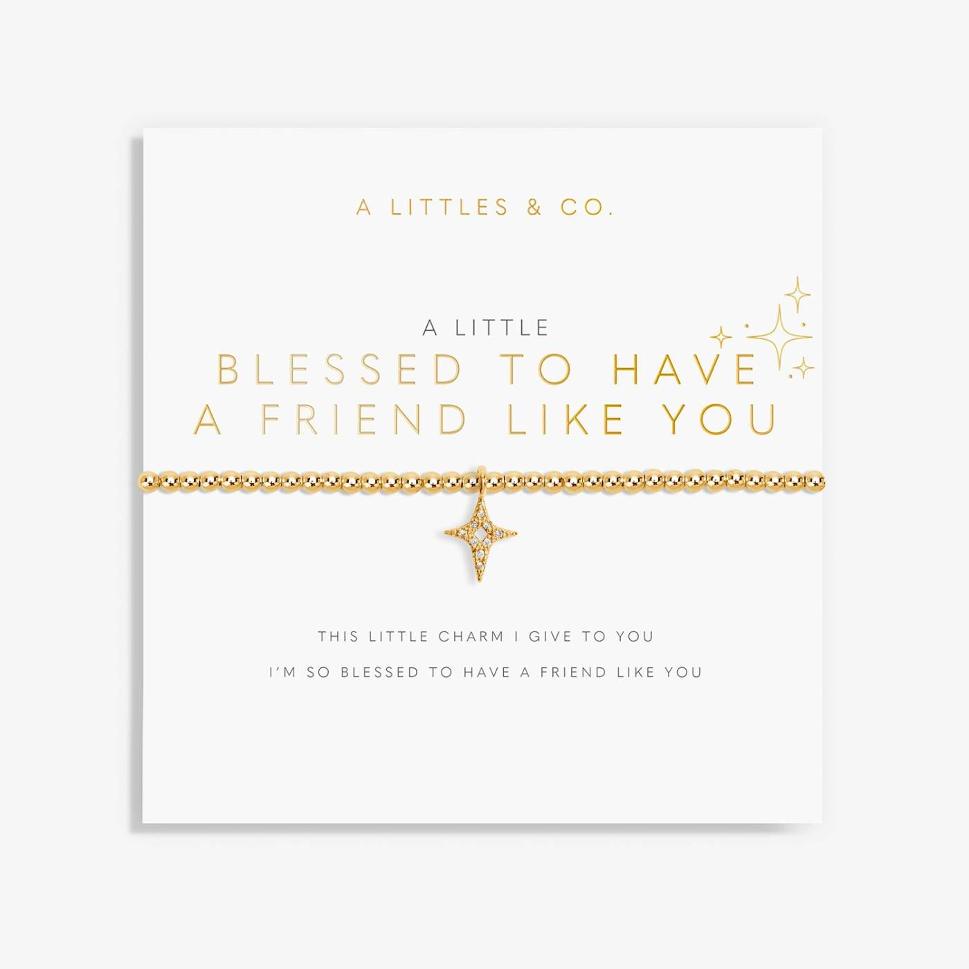 A LITTLE | BLESSED TO HAVE A FRIEND LIKE YOU | Gold | Bracelet | 6 7/8" stretch
