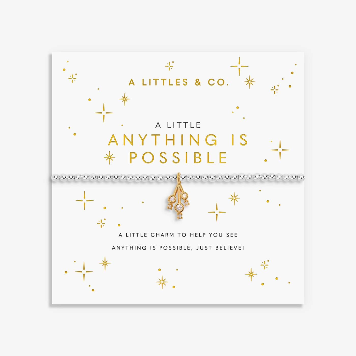 A LITTLE | ANYTHING IS POSSIBLE | Silver &amp; Gold-Tone Plated | Bracelet | 6 7/8" stretch