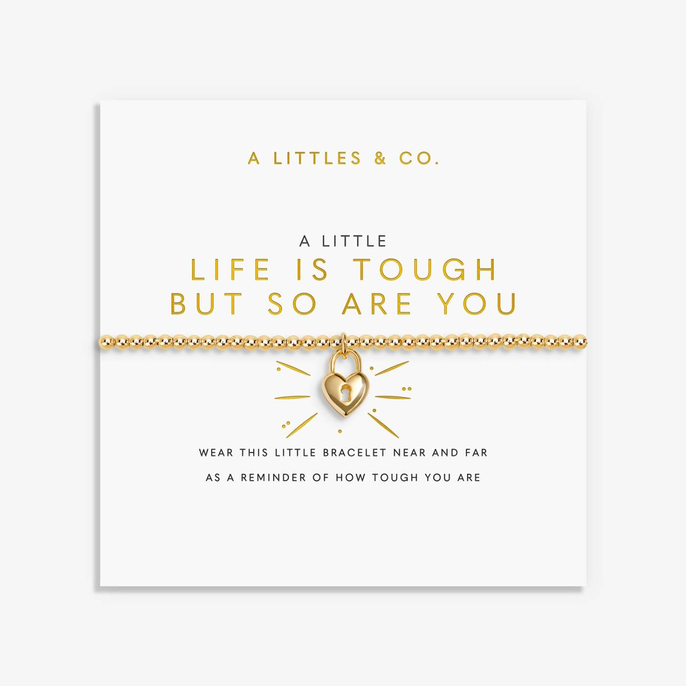 A LITTLE | LIFE IS TOUGH BUT SO ARE YOU | Gold-Tone Plated | Bracelet | 6 7/8" stretch