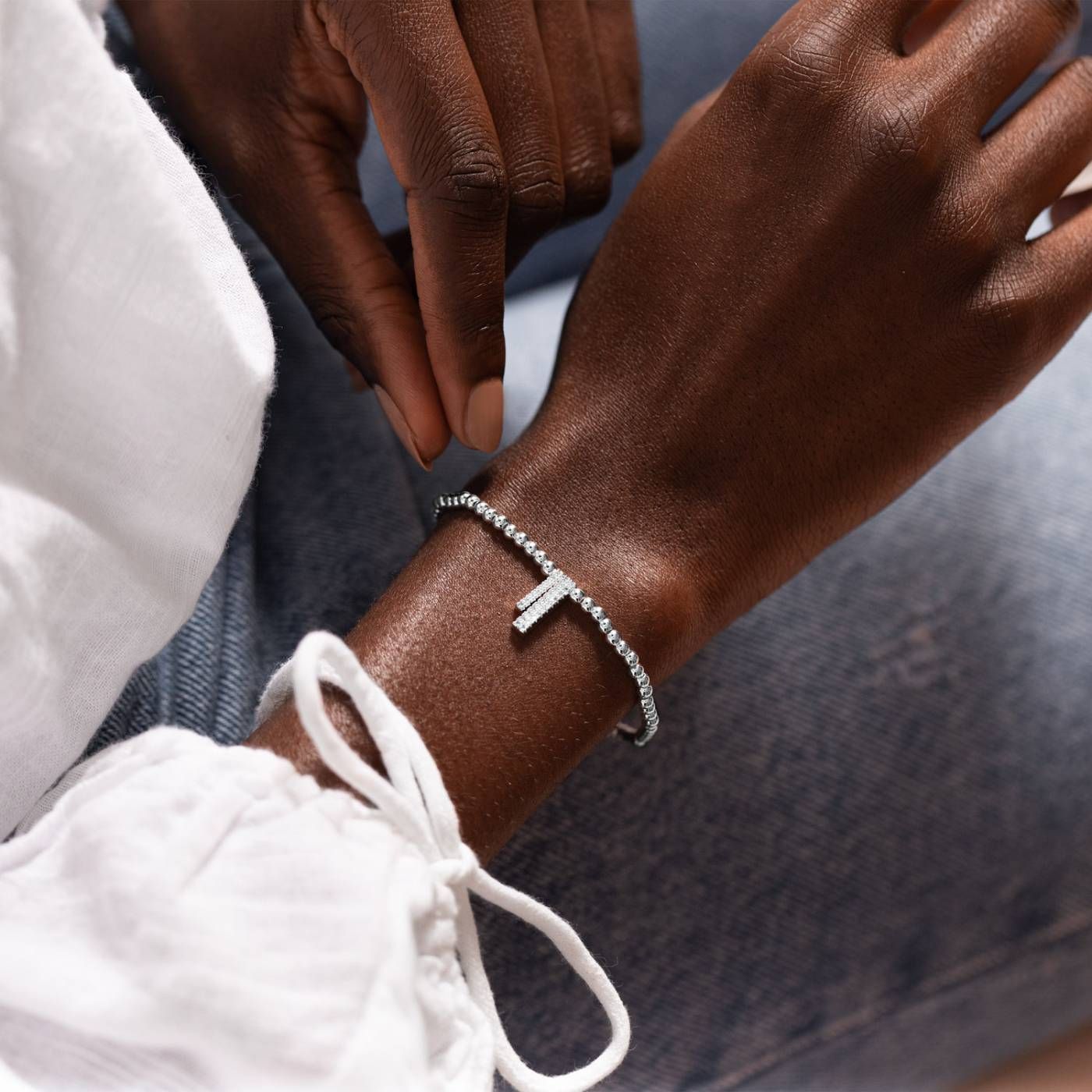 A LITTLE | THROUGH THICK AND THIN | Silver | Bracelet | 6 7/8" stretch