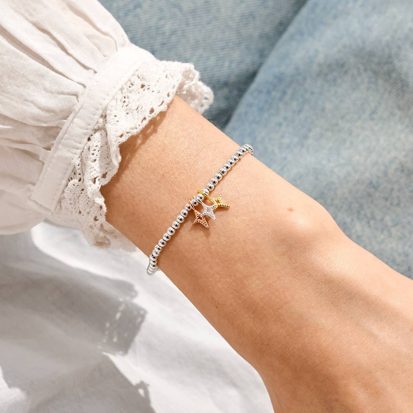 A little Charmed Moments | BLESSING| Silver, Gold, and Rose Gold Tone Plated Bracelet