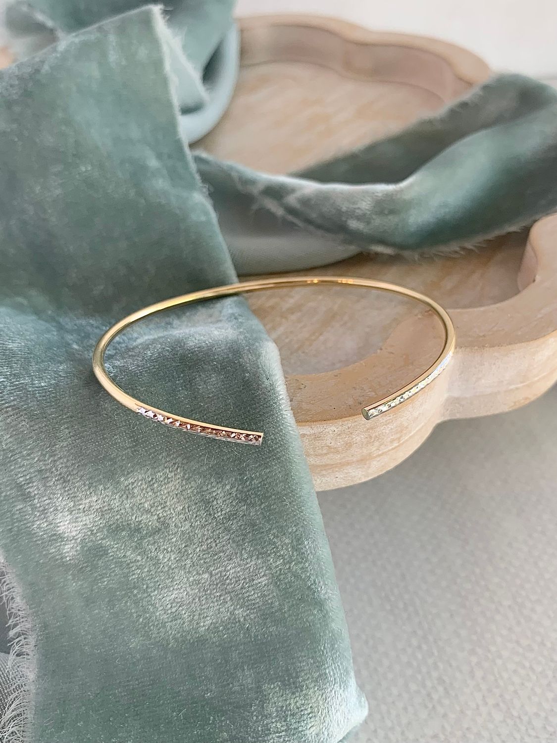 Minimal Twist Mixed 14k Yellow & White Gold Cuff