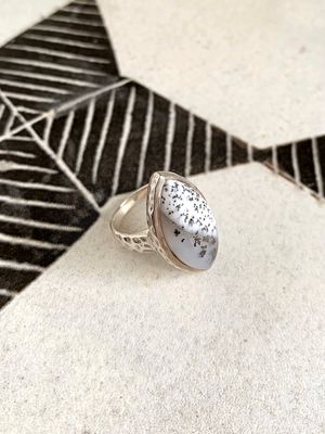 Devoted Dalmation Jasper Silver Ring