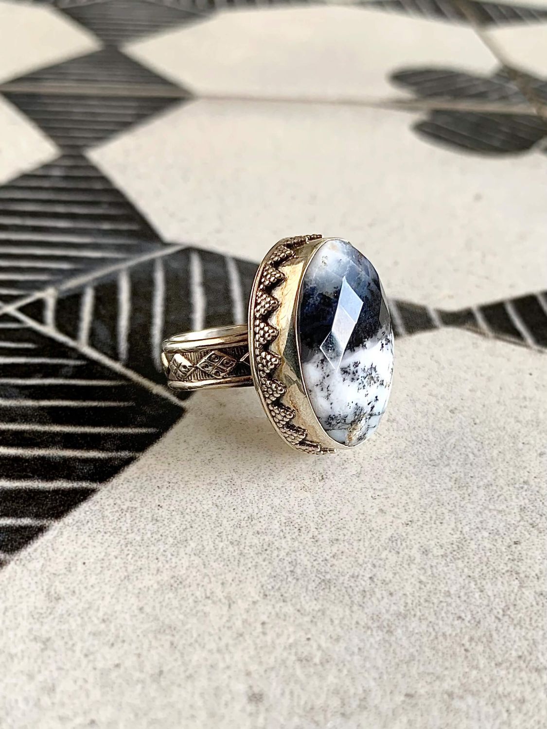 Stabilizing Dendritic Agate Silver Earrings