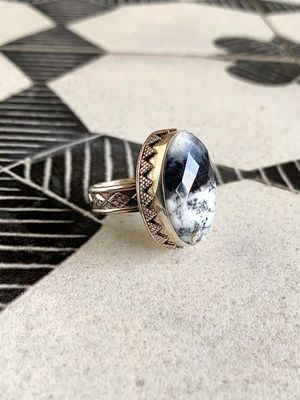 Stabilizing Dendritic Agate Silver Earrings