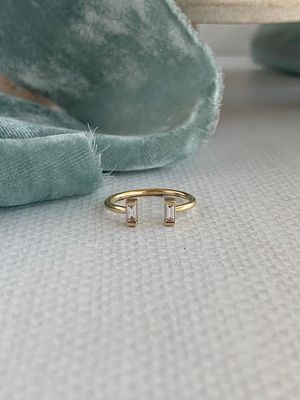 Split Diamond 14k Yellow Gold Ring