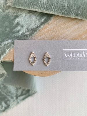 Dainty Diamond Door Knocker 18k White Gold Earrings