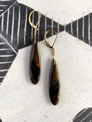 Happy Tigers Eye Gold Fill Earrings
