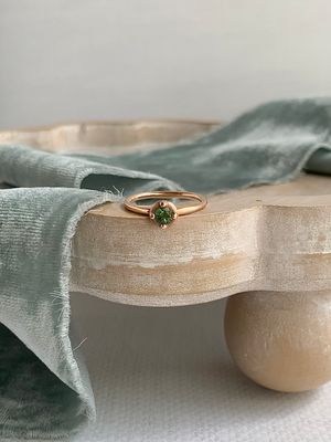 Ava Green Tourmaline 14k Rose Gold Stack Ring