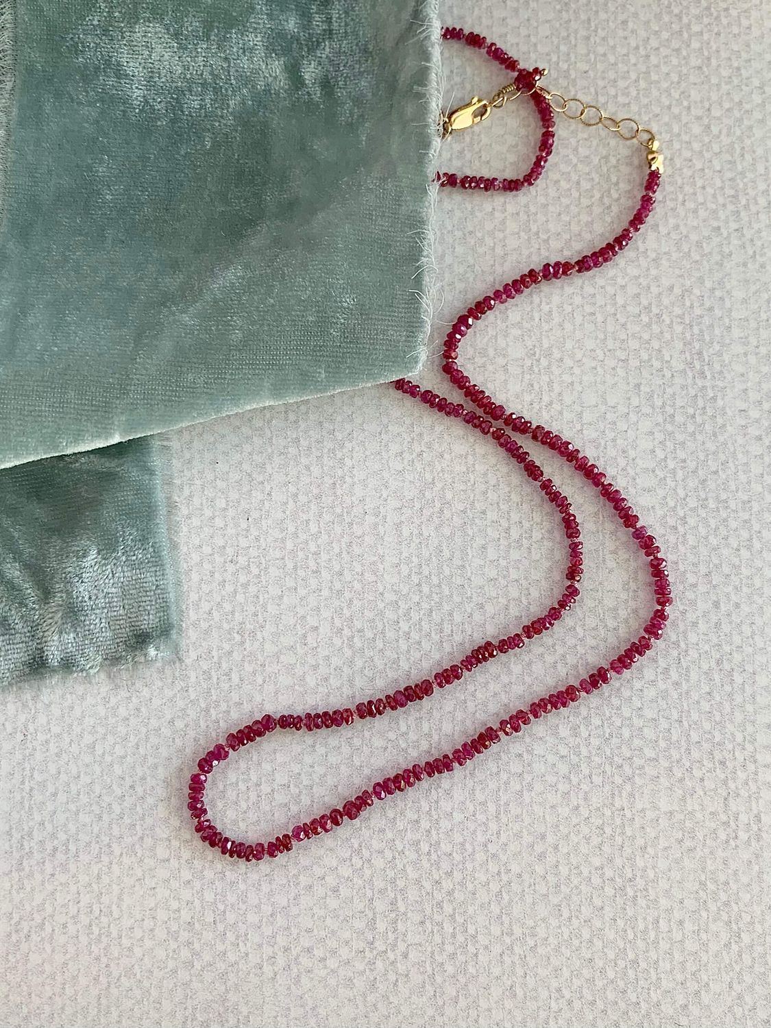 Hand-Knotted Juicy Ruby Gold Fill Strand