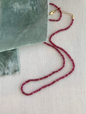 Hand-Knotted Juicy Ruby Gold Fill Strand