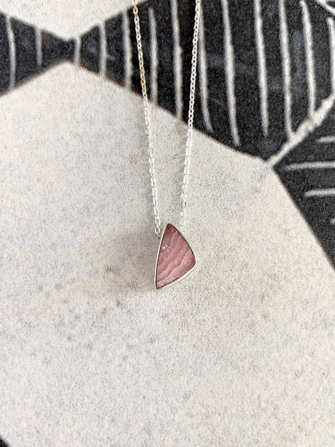 Passionate Rhodochrosite Silver Slider Necklace