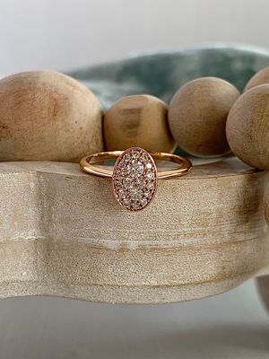Wren Multi-Diamond Nestled in 18k Rose Gold Engagement Ring