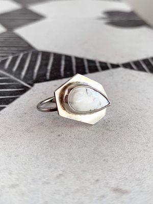 Protective Howlite Silver Ring