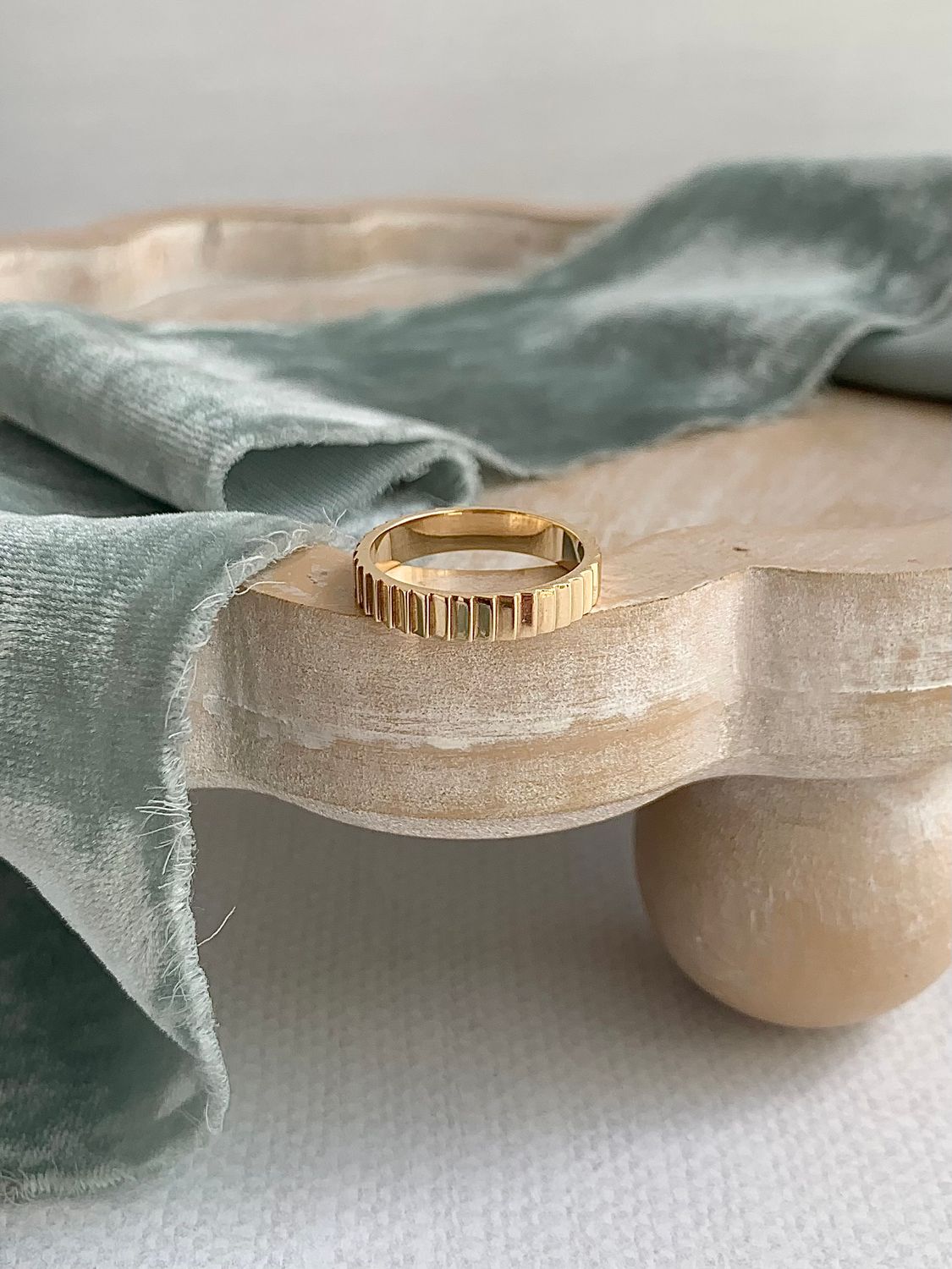 Notched 14k Yellow Gold Ring