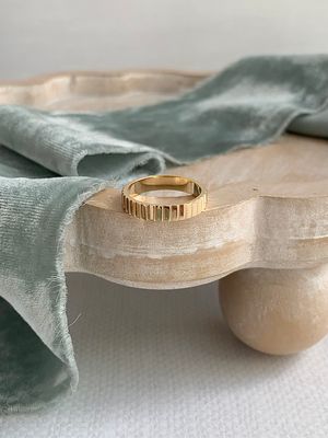 Notched 14k Yellow Gold Ring