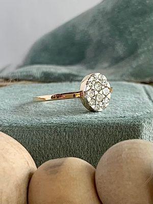 Babette Diamond Cluster 14k Yellow Gold Engagement Ring