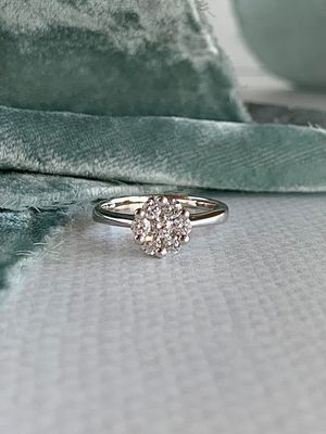 Elodie Illusion Set Diamond 18k White Engagement Ring