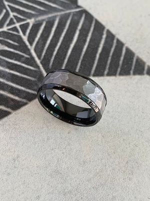 8mm tantalum black stainless steel mens wedding band