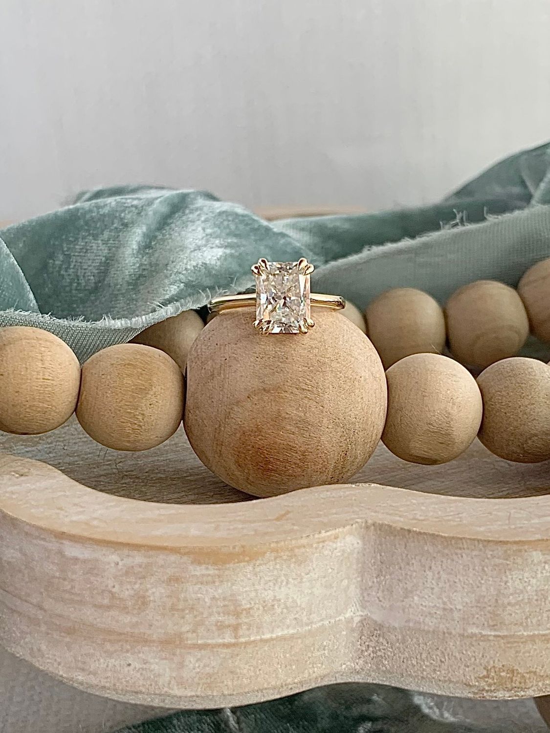 Anya Radiant Cut Moissanite 8X6mm 14k Yellow Gold Solitaire Engagement Ring