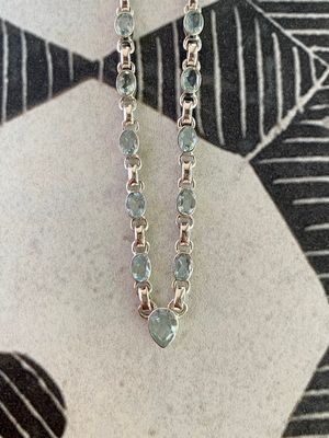 Mellow Aquamarine Silver Necklace
