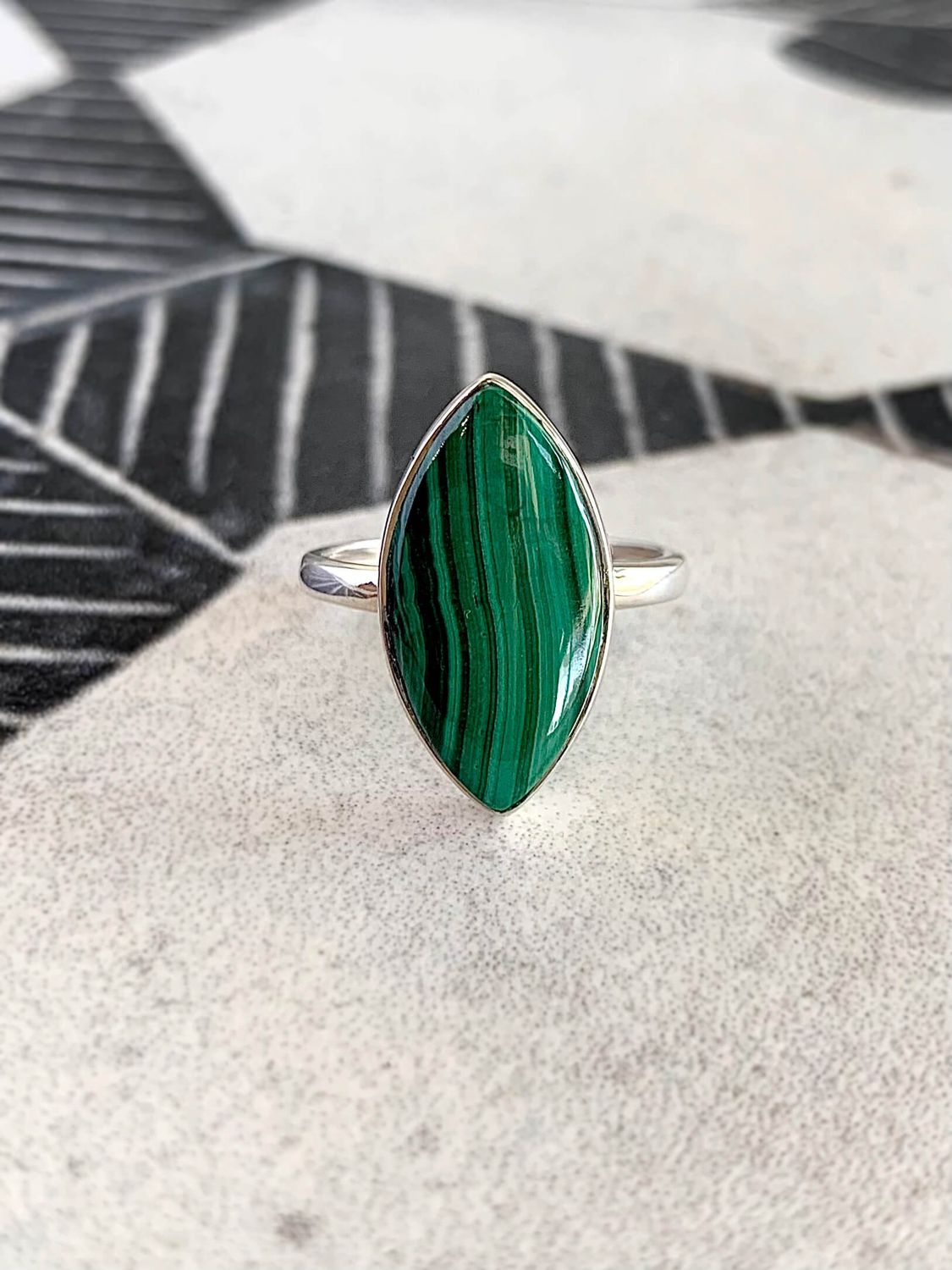 Clearing Malachite Silver Ring