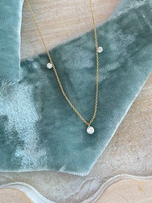 Constelation Dangle Diamond 18k Yellow Gold Necklace