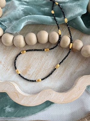 Black Spinel Gold Vermeil Strand
