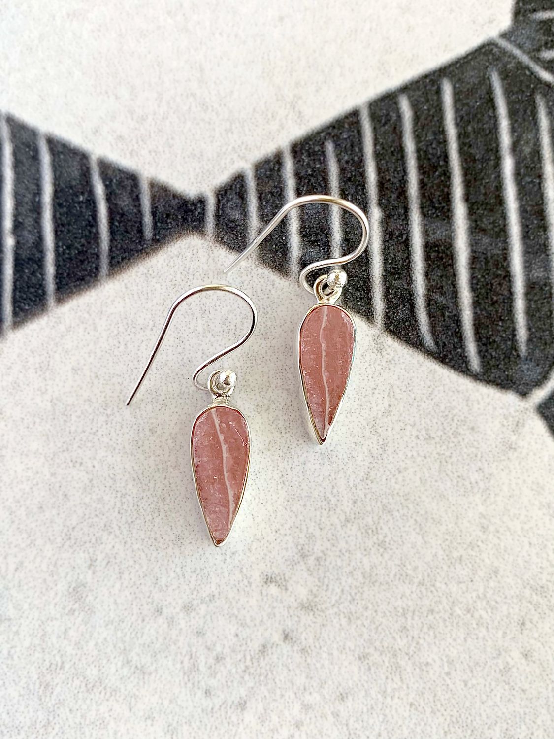 Uplifting Rhodochrosite Silver Earrings