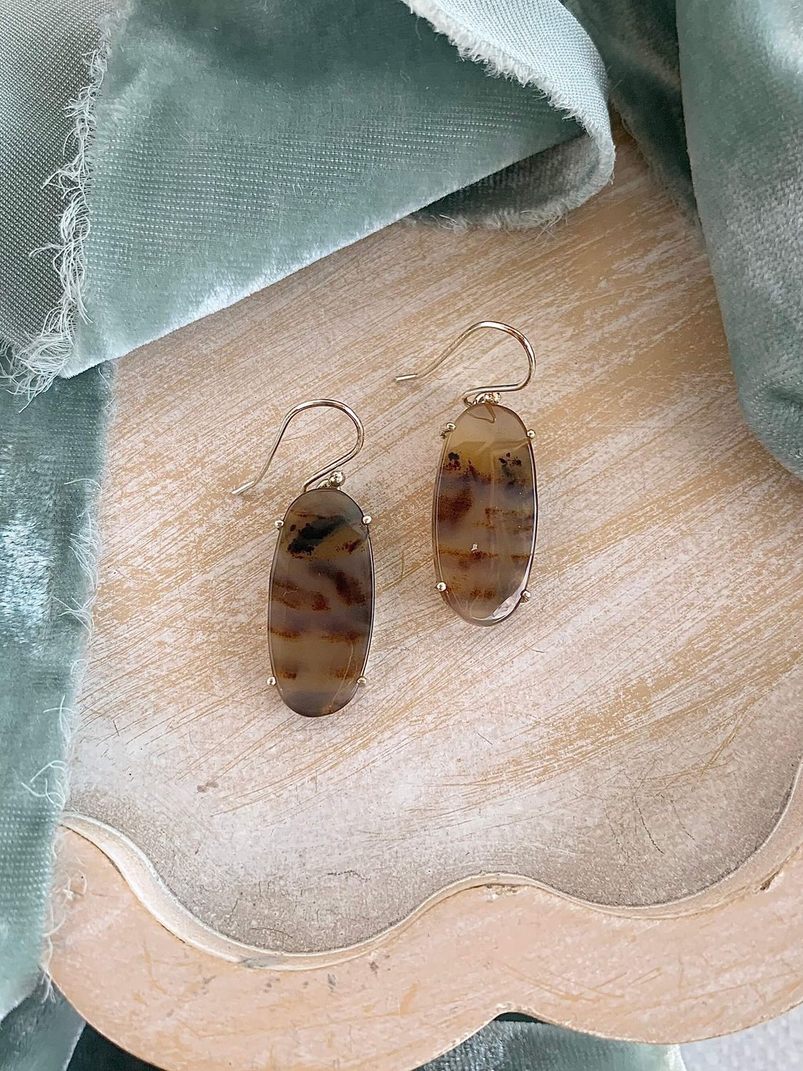 Montana Agate Silver Earrings