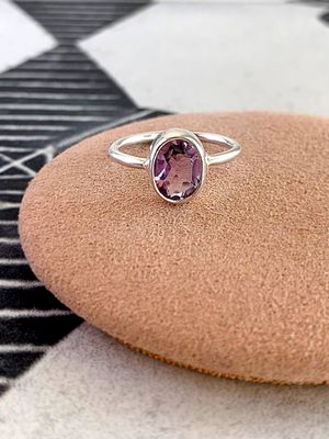 Restful Amethyst Silver Ring