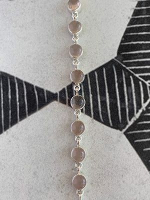 In Love Rose Quartz Silver Bracelet