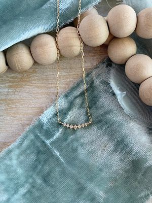 Slight Curve Diamond 14k Yellow Gold Necklace