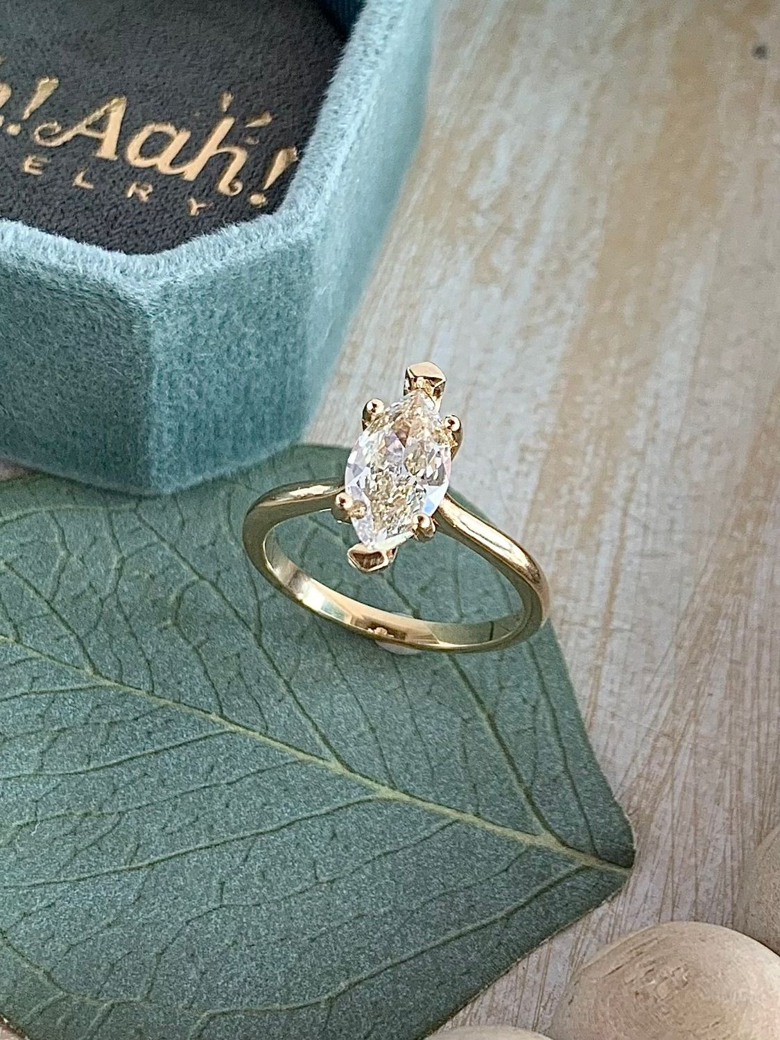 Skye Golden Hued Marquise Diamond 14k Yellow Gold Engagement Ring