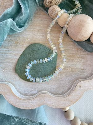 Hand-Knotted Glowing Ethiopian Opal Gold Fill Strand